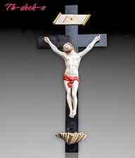 CHRIST CRUCIFIX BENITIER PORCELAINE DE PARIS XIXEME 58X29CM.