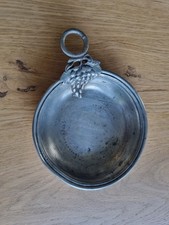 Coupelle décoration vigne en étain