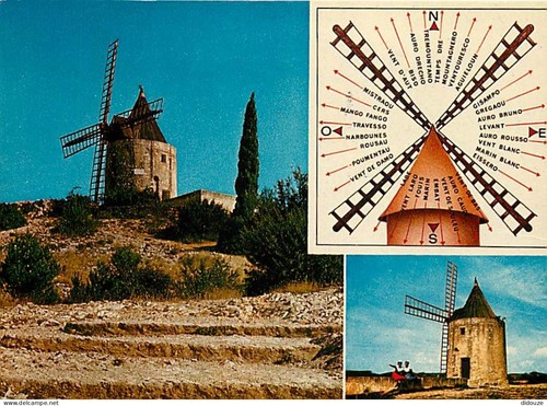 Carte postale moulin - -, à