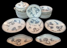 Ancien service Vaisselle Assiettes Plat KG Lunéville modèle Oeillet Terre De Fer