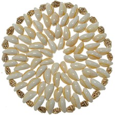 Sous-verre rond en coquillages