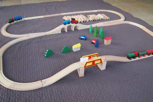 Lot circuit train en bois - lot,
