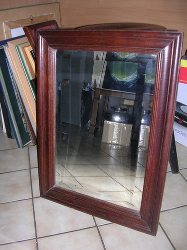 Miroir bois mouluré - miroir, en