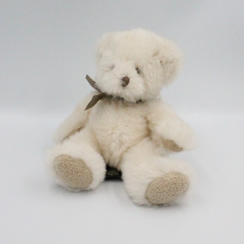 Doudou ours blanc écru beige