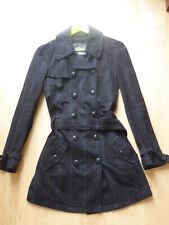 Très Beau Trench Toile Noir À Carreaux Esprit - 42 