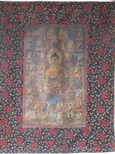 Vieux Thangka du NÉPAL 27 Bouddhas