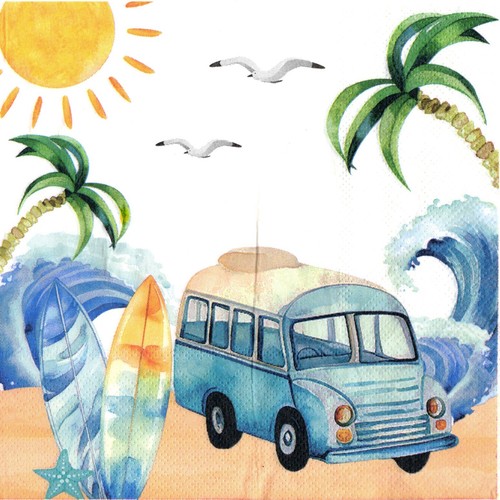Serviettes papier vacances - serviettes, en