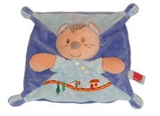 Doudou plat chat bleu maison