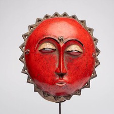 FR0330 MASQUE BAOULE AVEC SOCLE COTE D'IVOIRE AFRIQUE ART TRIBAL AFRICAIN