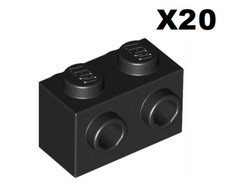 Lego ® Lot 20 Brique Tenons Latéraux 1x2 Brick Studs on Side Rouge Red 52107