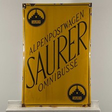 Plaque émaillée Saurer - 60x40cm (23,6x15,7") - Belle enseigne publicitaire...