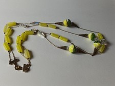 Ancien collier Vintage perles verre sur fines chaînettes années 50/60