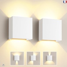 Applique Murale Intérieure LED 6W, 2 Pack Lampe Exterieur Murale Blanc Angle de 
