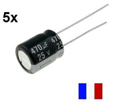LOT 5X Condensateur chimique Radial 470uF 470µF 25V 105°C PANASONIC