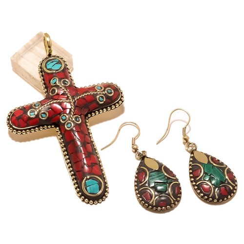 Set pendentif chaîne croix - set,