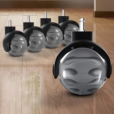 Lot de 5 roulettes grises pour chaises de bureau 11 x 22 mm pour moquettes so...