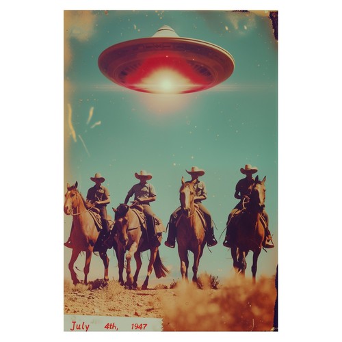 Affiche vintage cowboys - affiche,