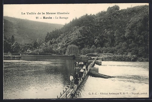 Cpa revin barrage dans la - cpa,