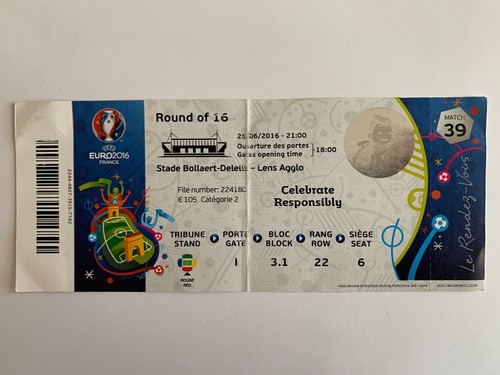 Ticket match uefa - match, 2016