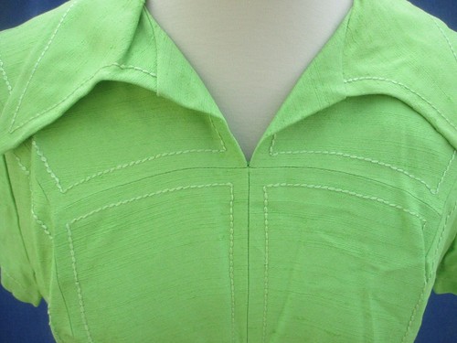 Robe ancienne verte soie - verte,