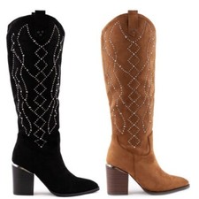 Bottes Femme en Daim Strass