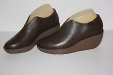 CAMPER Sneakers Compensés Cuir Lisse Vert Chasse Bronze  T 38 COMME NEUFS