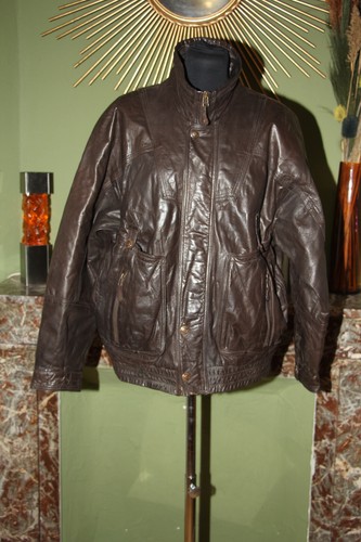 Blouson cuir italio - "italio", marron