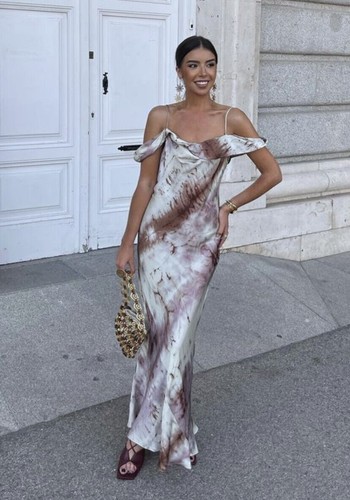 Robe longue imprimée zara - robe,