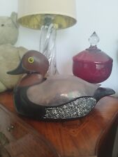 Ancien Canard En Bois, Leurre, Formant Une Boîte. .