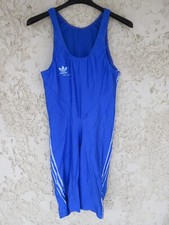 Maillot intégral running ADIDAS vintage VENTEX combinaison bleu nylon 186 XL