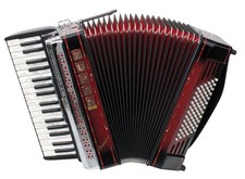 Zupan Accordeon Rouge 72 Boutons Basse 34 Touches 5+1 Registre Étui Sangle