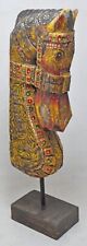 Main Sculpté Rigide Bois Cheval HEAD Buste Figurine Rustique Main Peint