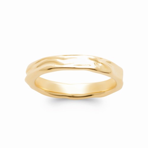 Bague anneau martelé plaqué