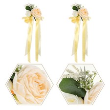  2 Pcs Decoration Mariage Fleurs Artificielles Déco Décoration Voiture