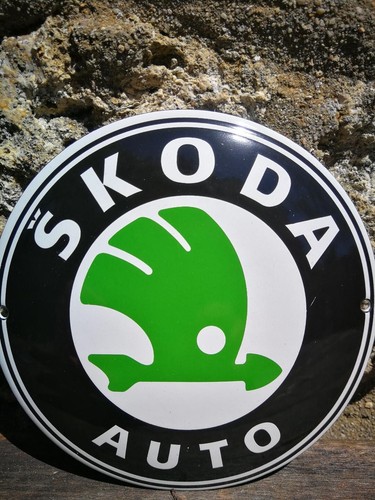 Plaque émaillée skoda auto - émaillée,