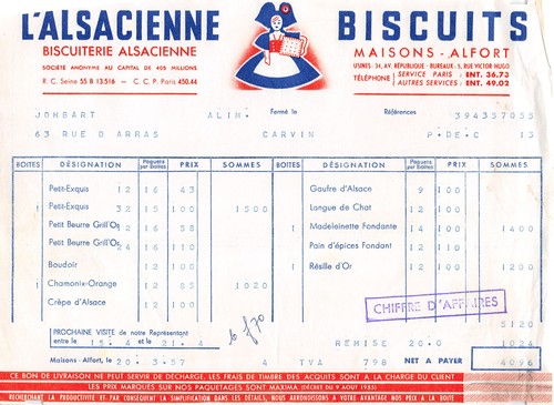 1957 alsacienne biscuits a - alsacienne,