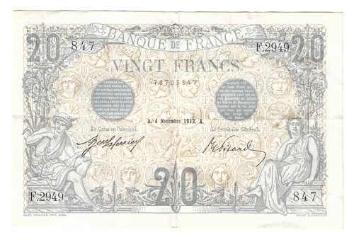 France francs bleu 1912 - france,