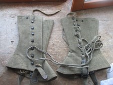 paire de guêtres françaises en tissus guerres d'Indochine et d' Algérie