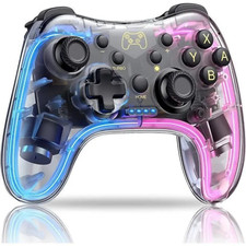 Manette Switch Sans fil LED RGB, Gyroscope 6 Axes, Switch/PC/iOS/Android