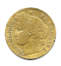 RARE 2 Francs argent CÉRÈS, avec LÉGENDE 1871 K métal doré!!!!