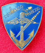 rare insigne indochine commando Francois 1 ier modele fabrication locale peinte