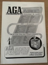 Publicité de Presse 1938 AGA cuisinière Française Fonderie Rosières Bourges 3138