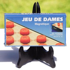 Jeu de dames magnétique de voyage vintage Cathay en boîte