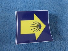 ancien autocollant chemins Saint jacques Compostelle pelerinage rando 