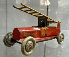 GF FISCHER Camion de pompier échelle rare jouet en tole vers 1925