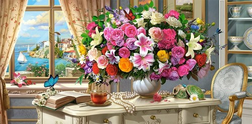 Puzzle fleurs eté - "fleurs, d'eté