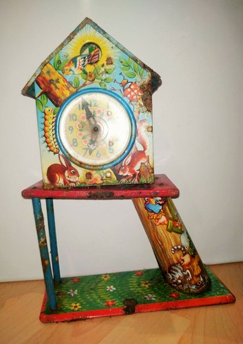 Jouet ancien horloge coucou - jouet,