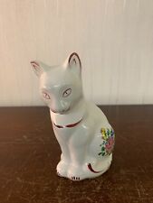 Chat fleur en faïence de