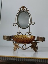 Ancien Baguier Miroir Laiton 19 eme Napoléon III vide poche bijoux autre déco