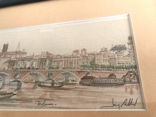 Tableau aquarelle pont - tableau,